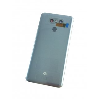 LG G6 Akkudeckel Backcover mit Finger Sensor und Klebefolie Adhesive Platinum