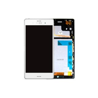 Sony Xperia Z3 LCD Display und Touchscreen mit Rahmen Weiss