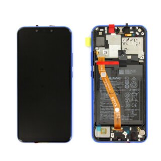 Huawei P Smart Plus LCD Display und Touchscreen mit Rahmen und Akku Blau