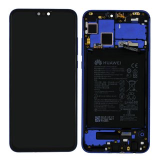 Huawei Honor 8x LCD Display und Touchscreen mit Rahmen Blau