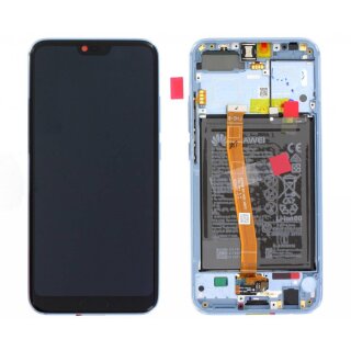 Huawei Honor 10 LCD Display und Touchscreen mit Rahmen Glacier Grey