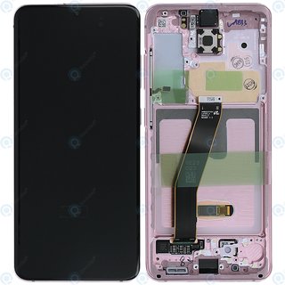 Samsung Galaxy S20 5G LCD Display und Touchscreen mit Rahmen Pink