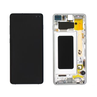 Samsung Galaxy S10 Plus LCD Display und Touchscreen mit Rahmen Ceramic Weiss