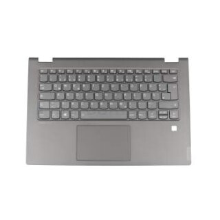 5CB0S17337 Original Lenovo Tastatur inkl. Topcase DE (deutsch) grau/grau mit Backlight für Fingerprint