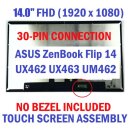 Replacement for ASUS ZenBook Flip 14 UX463 UX463F UX463FA UX463FAC UX463FL UX463FLC Series 14.0 inches FullHD 1920x1080 IPS LED LCD Display Touch Screen Digitizer Assembly (No Bezel)