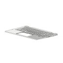 Keyboard/top cover with backlight in natural silver...