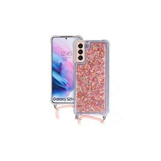 anco Lanyard Case transparent Glitter für G996B Samsung Galaxy S21+ - pink