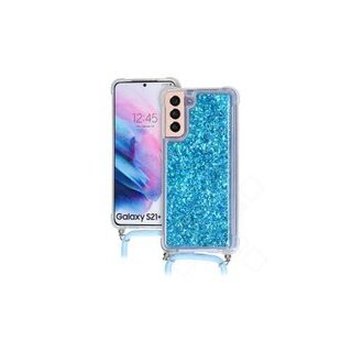 anco Lanyard Case transparent Glitter für G996B Samsung Galaxy S21+ - blue