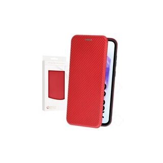 anco Bookcase Carbon Optic für A556B Samsung Galaxy A55 5G - red