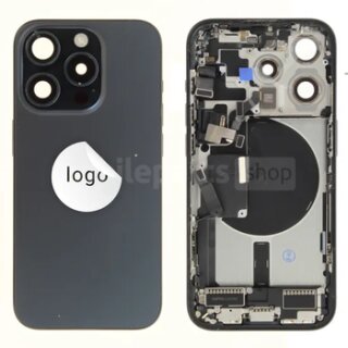 Rear cover incl. small parts (Pulled A) - Blue, For iPhone 15 Pro