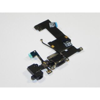 iPhone 5S USB Anschluss / Dock Connector Modul + Kopfhörer Eingang in schwarz