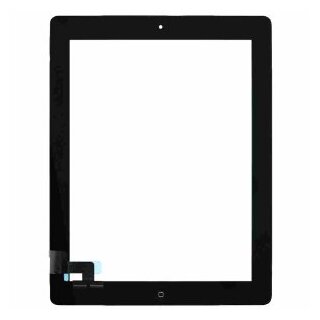 iPad 2 Touch Screen (Digitizer & Glas) + Home Button + Kamera Halterung in schwa
