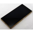 Sony Xperia Z5 LCD Display und Touchscreen mit Rahmen Gold