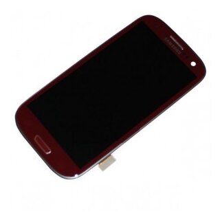 Samsung Galaxy S3 LCD Display und Touchscreen mit Rahmen Rot