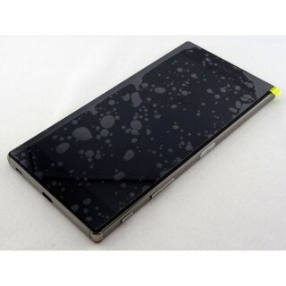 Sony Xperia Z5 Dual Premium LCD Display und Touchscreen mit Rahmen Silber