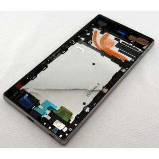 Sony Xperia Z5 Dual Premium LCD Display und Touchscreen mit Rahmen Silber