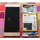 Huawei P9 Plus LCD Display und Touchscreen mit Rahmen Gold