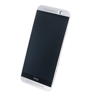 HTC One M9 LCD Display und Touchscreen mit Rahmen Silber
