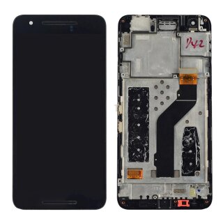 Huawei Nexus 6P LCD Display und Touchscreen mit Rahmen Schwarz