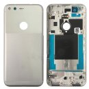 Google Pixel Akkudeckel Backcover Weiss Silber