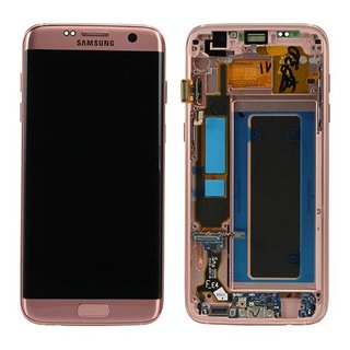 Samsung Galaxy S7 Edge LCD Display und Touchscreen mit Rahmen Rose Gold