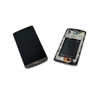 LG G3 LCD Display und Touchscreen mit Rahmen Schwarz