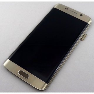 Samsung Galaxy S6 Edge LCD Display und Touchscreen mit Rahmen Gold
