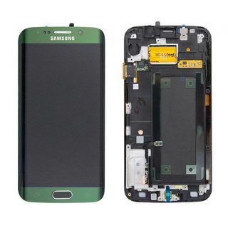 Samsung Galaxy S6 Edge LCD Display und Touchscreen mit Rahmen Grün