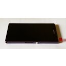 Sony Xperia Z3 LCD Display und Touchscreen mit Rahmen Purple